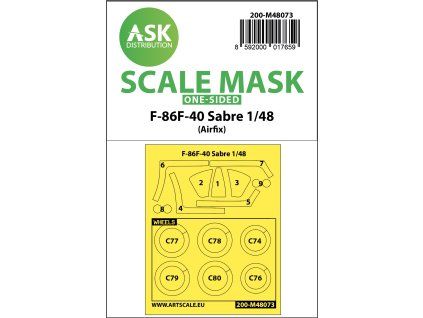 1/48 F-86F-40 Sabre one-sided mask for Airfix