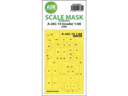 1/48 A-26C-15 Invader one-sided mask self-adhesive pre-cutted for ICM