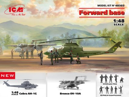 1/48 Cobra AH-1G + Bronco OV-10A with US Pilots & Ground Personnel and US Helicopter Pilots , Forwar