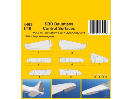 1/48 SBD Dauntless Control Surfaces / for Acc. Miniartures and Academy kits