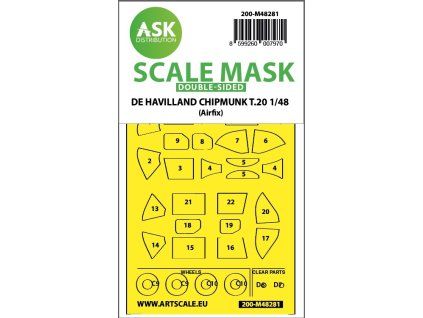 1/48 De Havilland Chipmunk T.20 double-sided express fit mask for Airfix