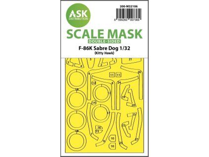 1/32 F-86K Sabre Dog double-sided express fit mask for Kitty Hawk