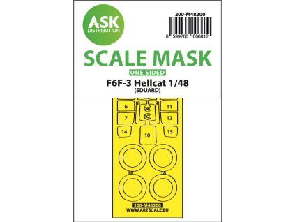 1/48 F6F-3 Hellcat one-sided express fit mask for Eduard