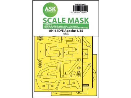 1/35 AH-64D/E double-sided mask with inside white rubber mask for Tacom