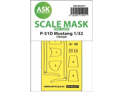 1/32 P-51D Mustang one-sided fit mask for Tamiya