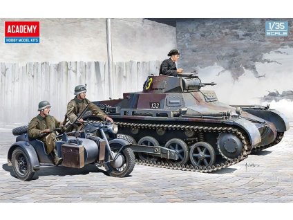 1/35 German Panzer I Ausf.B & Motorcycle