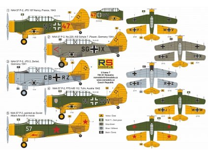 Plastikový model letadla 1/72 NAA-57 "Luftwaffe" 5 decal v. for Luftwaffe