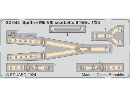 Spitfire Mk.VIII seatbelts STEEL 1/24 recommended for AIRFIX