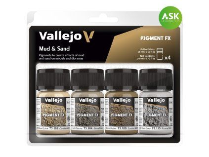 Vallejo Pigment FX 73191 Mud & Sand 4 pigments set (35 ml)