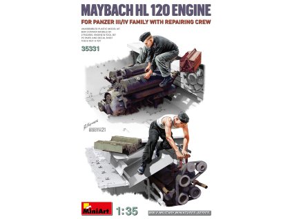 1/35 Maybach HL 120 Engine for Panzer III/IV Family w/Repair Crew - Miniart