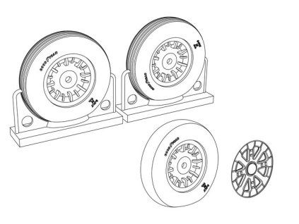 1/48 F4U Corsair Ribbed Thread Wheels set resin wheels set