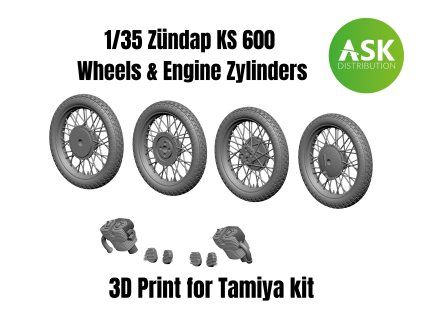 1/35 Zündap KS 600 Wheels and Engine Zylinders