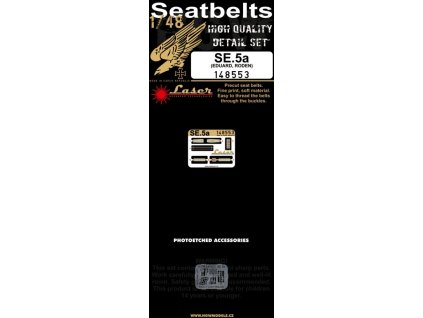 1/48 SE.5a - Microplastic Seat Belts - pre-cut (laser) Eduard