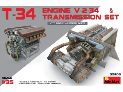 1/35 T-34 Engine(V-2-34) & Transmission Set