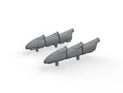Hurricane Mk.I exhaust stacks PRINT 1/48 recommended for HOBBY BOSS