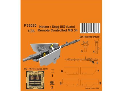 1/35 Hetzer / Stug IIIG (Late) Remote Controlled MG 34