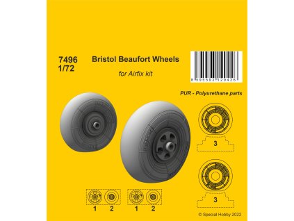 1/72 Bristol Beaufort Wheels for Airfix kit