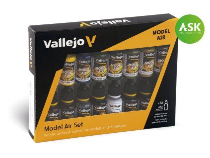 Vallejo Model Air 71192 Building Set 16 colors set (18 ml)
