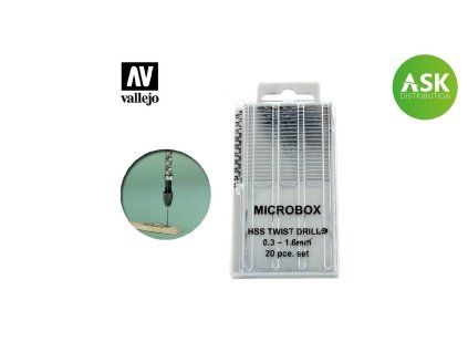 Vallejo T01001 Sada 20ti mikro vrtáčků 0.3-1.6mm