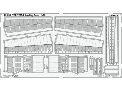 1/72 TBF/TBM-1 Avenger landing flaps for HASEGAWA kit