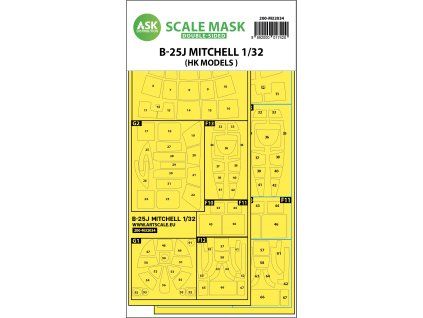 1/32 B-25J Mitchell double-sided mask for HK Models