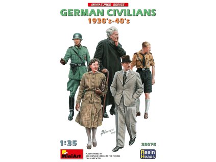1/35 German Civilians 1930-40s. Resin Heads - Miniart