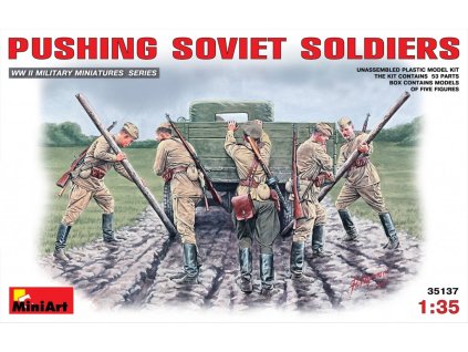 1/35 Pushing Soviet Soldiers - Miniart