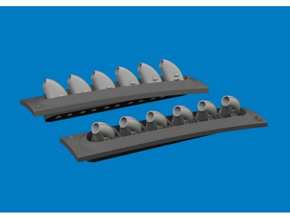 P-40 exhaust stacks rounded PRINT 1/48 recommended for EDUARD