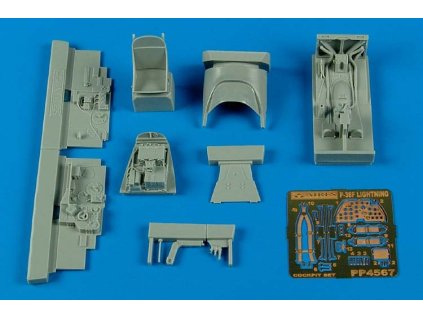 1/48 P-38F Lightning cockpit set - ACADEMY