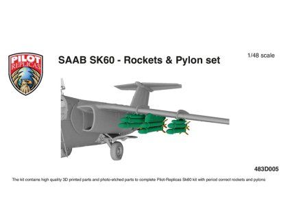 1/48 3D printed rokets and pylon set for SAAB SK60 / SAAB 105