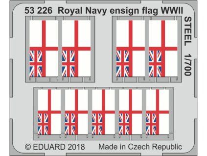 Royal Navy ensign flag WWII STEEL 1/700