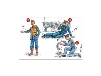 1/72 RAF Mechanics (2 fig.) And Pilot WW II