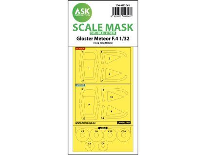 1/32 Gloster Meteor F.4 double-sided mask for HK Models