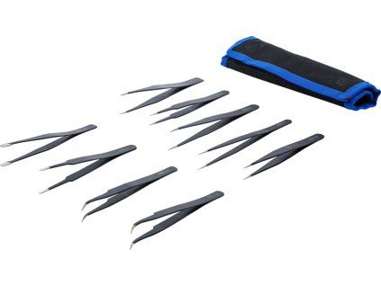 Stainless Steel tweezers set, 9 pieces