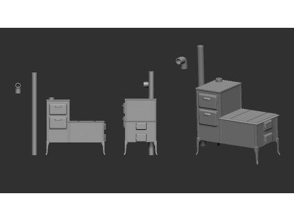 1/35 Stove with Flue