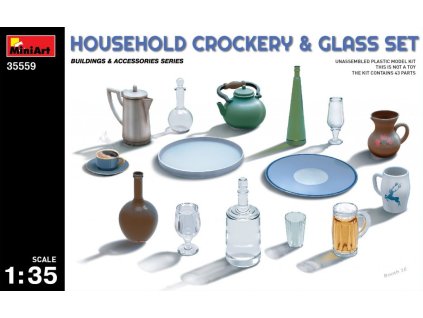 1/35 Household Crockery & Glass Set - Miniart