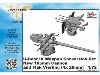 1/72 U-Boot IX Weapon Conversion set new 105mm can
