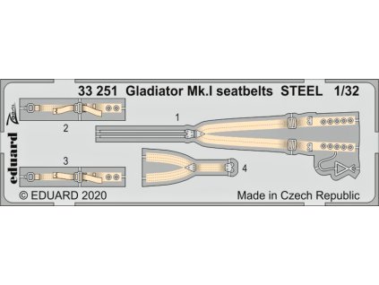 Gladiator Mk.I seatbelts STEEL 1/32 recommended for ICM