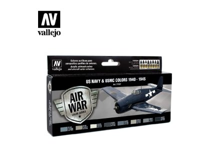 Sada akrylových barev pro Airbrush Vallejo Model Air USN Set 71157 US Navy & USMC WWII 1940-1945 (8)