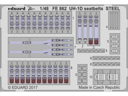 UH-1D seatbelts STEEL 1/48 recommended for KITTY HAWK