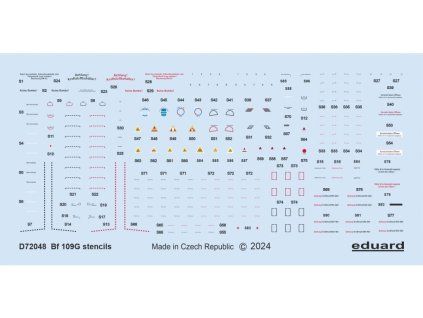 Bf 109G stencils 1/72 recommended for EDUARD
