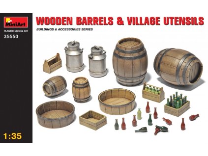 1/35 Wooden Barrels & Village Utensils