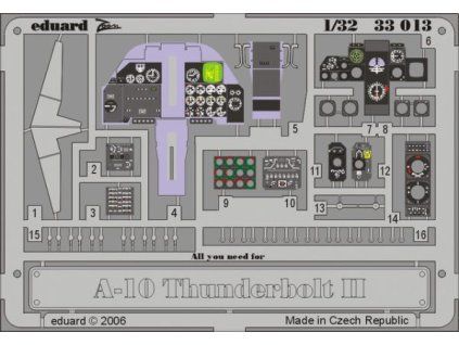 A-10 dashboard 1/32 recommended for TRUMPETER