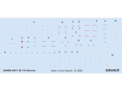 Bf 110 stencils 1/48 recommended for EDUARD