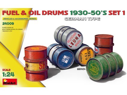 1/24 Fuel & Oil Drums 1930-50's Set.1 German Type