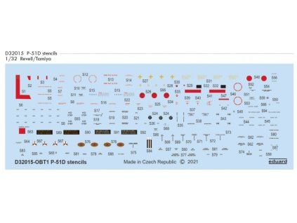 P-51D stencils 1/32 recommended for REVELL/TAMIYA