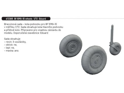Bf 109G-10 wheels 1/72 recommended for EDUARD