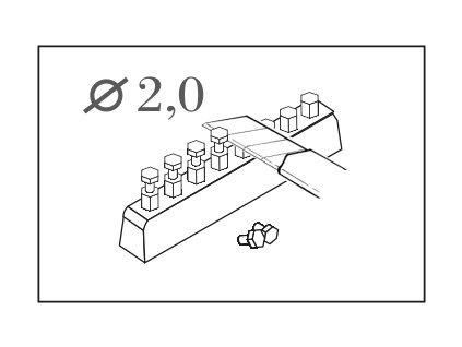Hexagonal bolt head 2,0 mm (44 pcs)