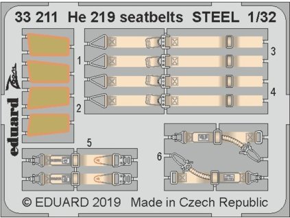 He 219 seatbelts STEEL 1/32 recommended for REVELL