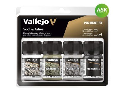 Vallejo Pigment FX 73193 Soot & Ashes 4 pigments set (35 ml)